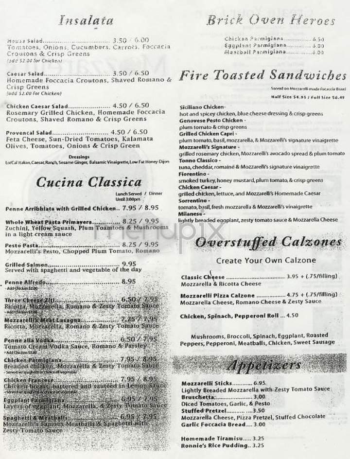 Mozzarelli's - New York, NY menu_pic