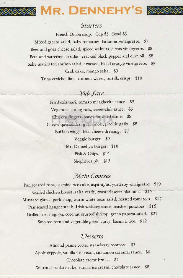 Mr. Dennehy's - New York, NY menu_pic