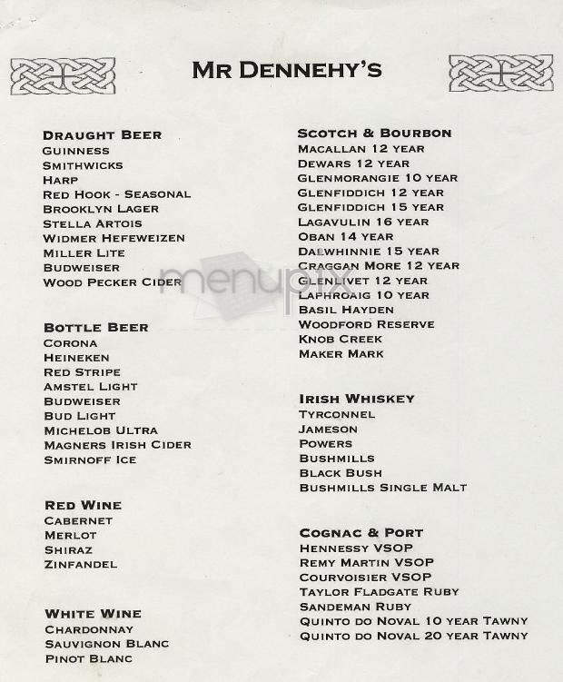 Mr. Dennehy's - New York, NY menu_pic