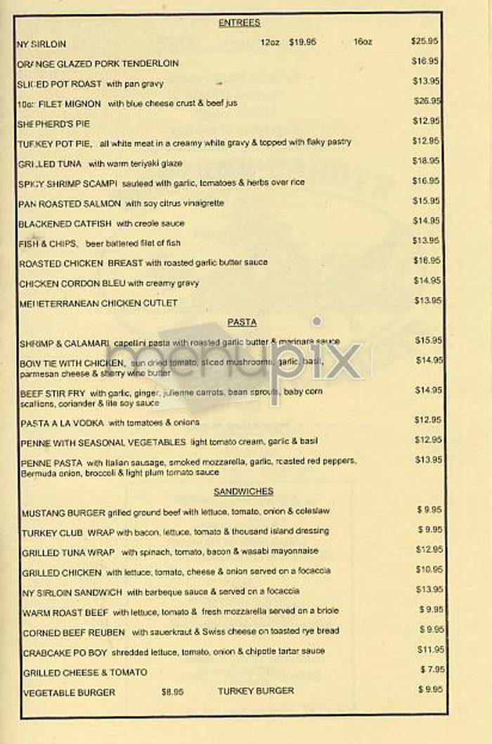 Mustang Harry's - New York, NY menu_pic