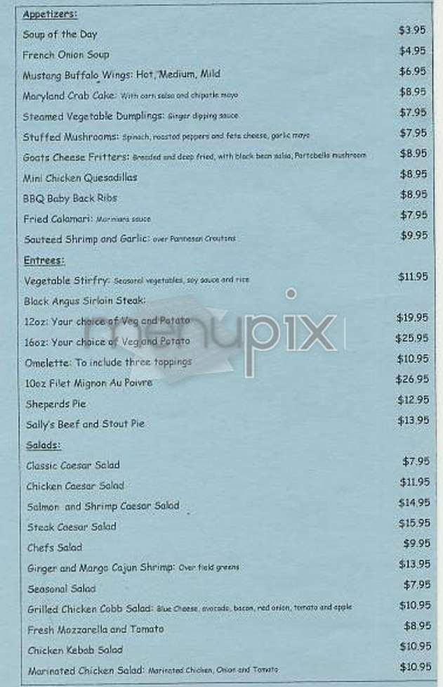 Mustang Sally's Saloon - New York, NY menu_pic