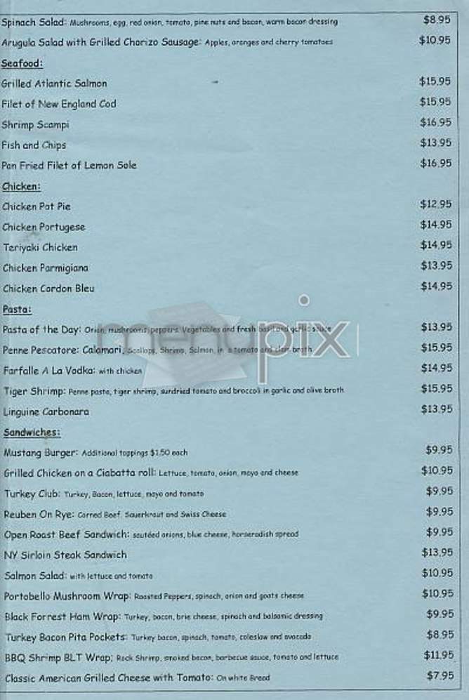 Mustang Sally's Saloon - New York, NY menu_pic