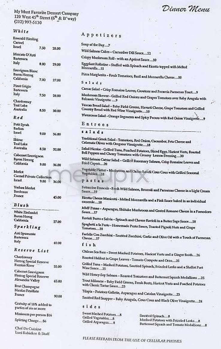 My Most Favorite Dessert - New York, NY menu_pic