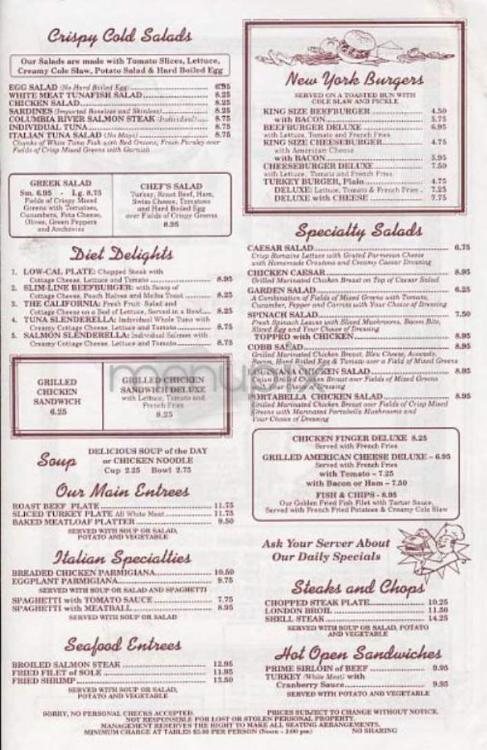 New York Luncheonette - New York, NY menu_pic