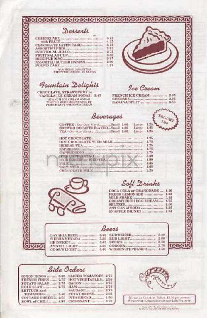 New York Luncheonette - New York, NY menu_pic