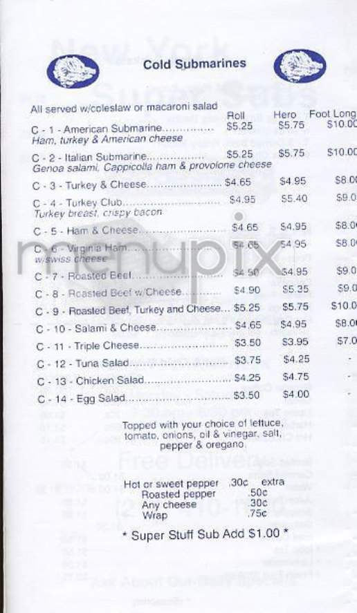 New York Super Subs - New York, NY menu_pic