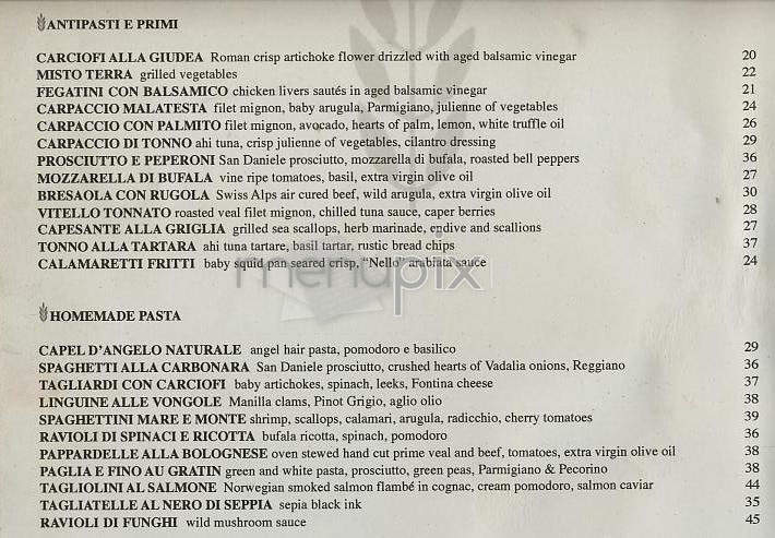 Nello's - New York, NY menu_pic
