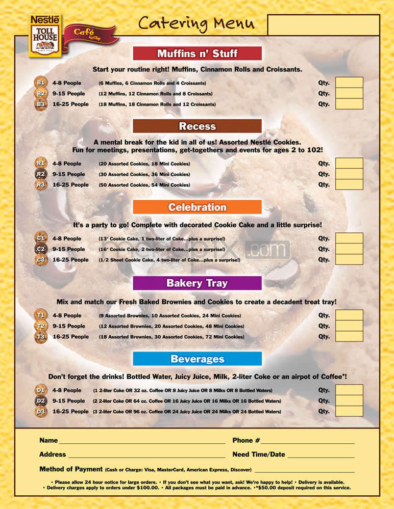 Nestle Toll House - Jersey City, NJ menu_pic