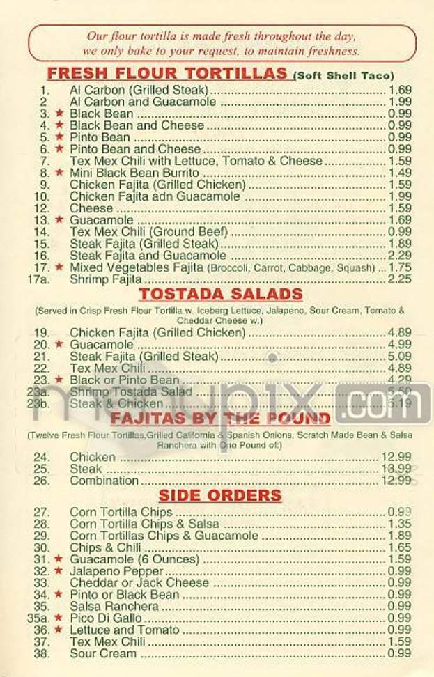New Fresh Tortillas - New York, NY menu_pic