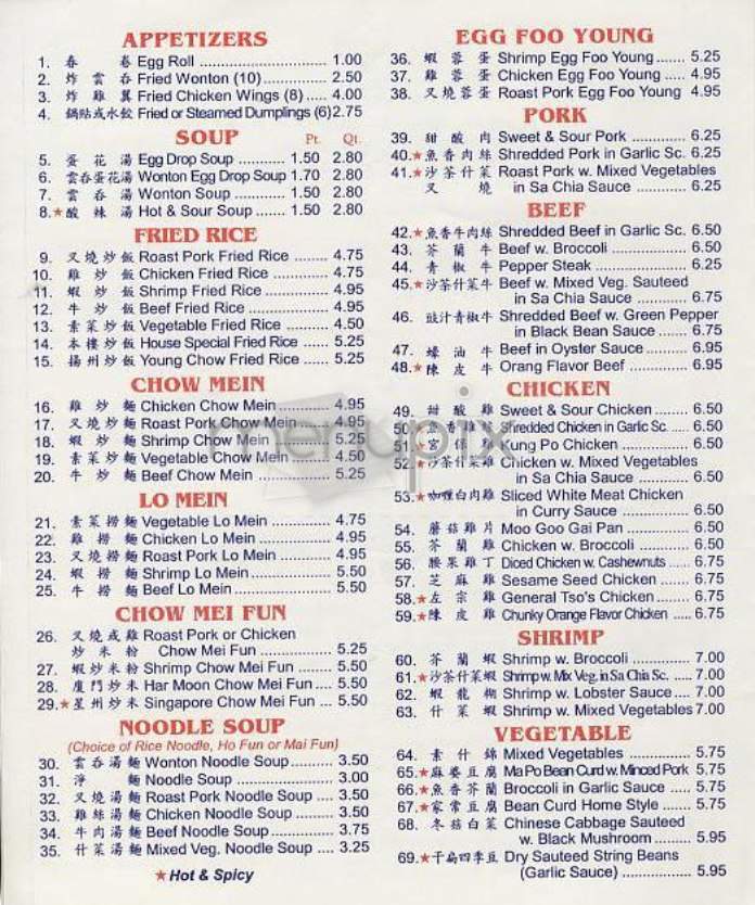 New Golden Chopsticks - New York, NY menu_pic