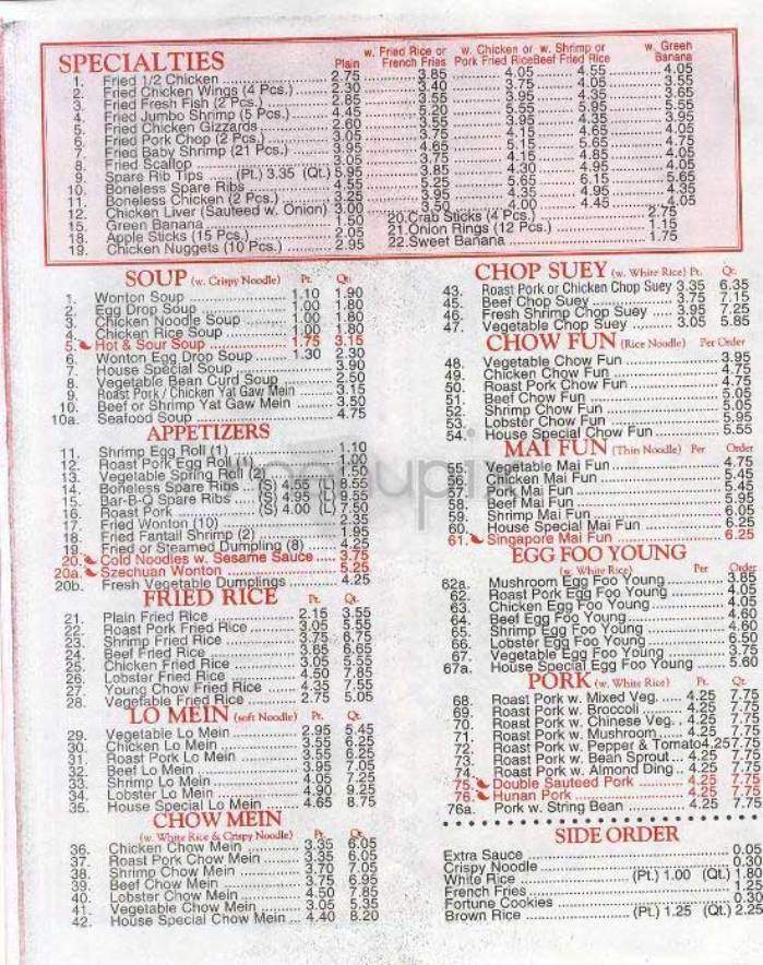 New Kam Lai - New York, NY menu_pic