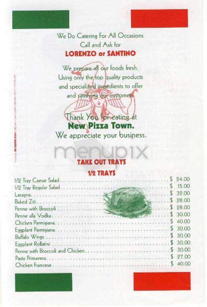 New Pizza Town - New York, NY menu_pic