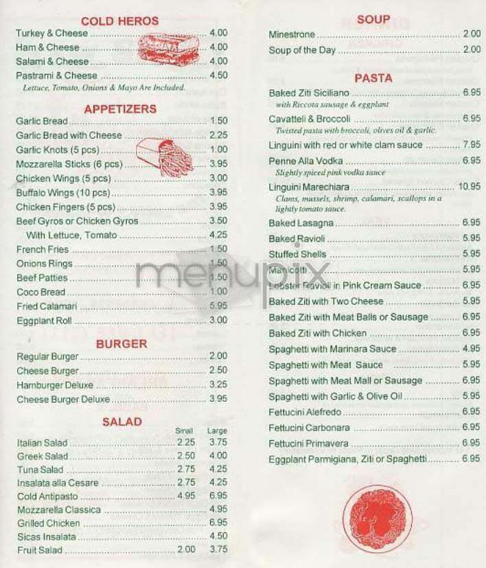 New Sicas Pizza - New York, NY menu_pic