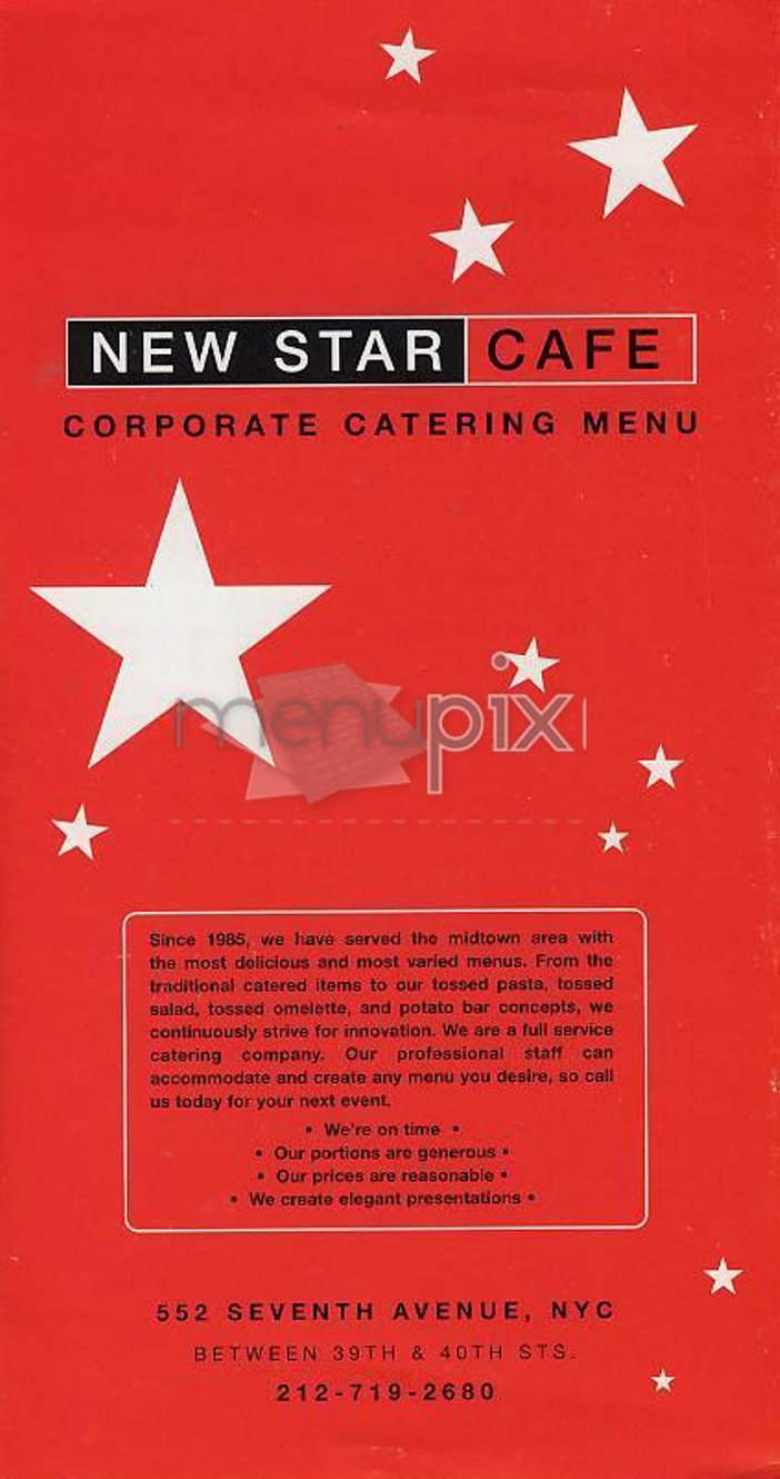 New Star Cafe - New York, NY menu_pic