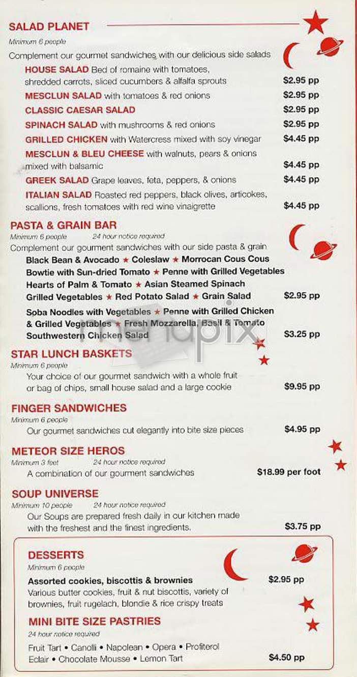 New Star Cafe - New York, NY menu_pic