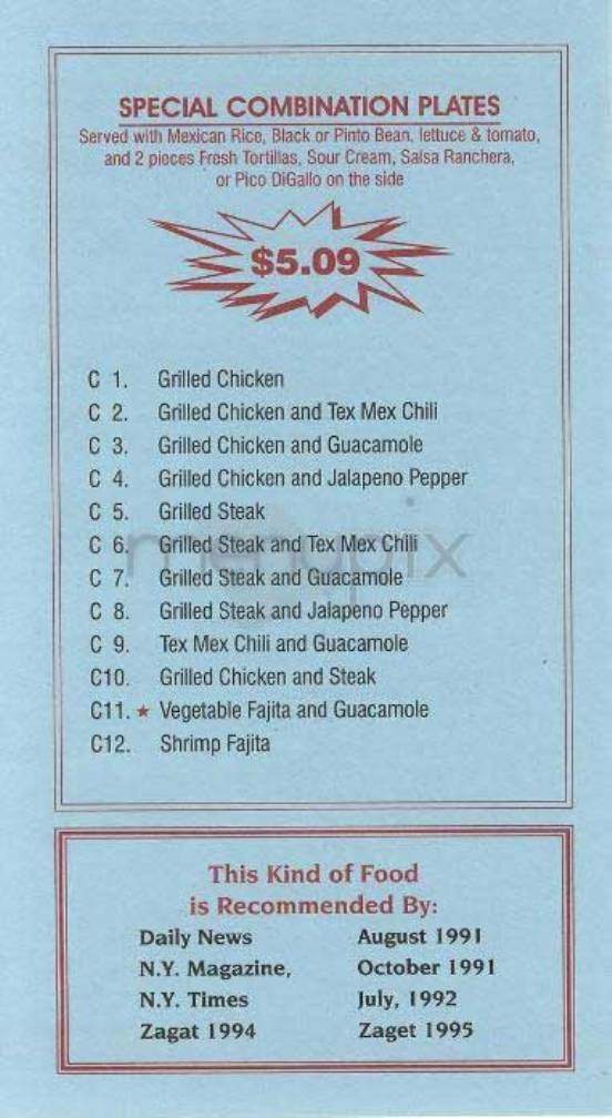 New Taco Express - New York, NY menu_pic