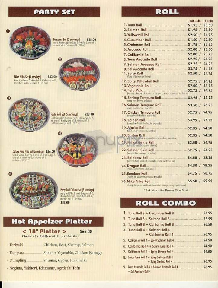 Niko Niko - New York, NY menu_pic