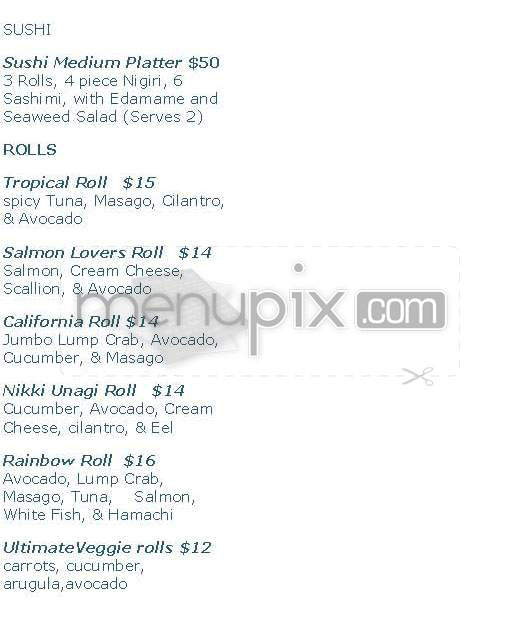 Nikki Beach Midtown - New York, NY menu_pic