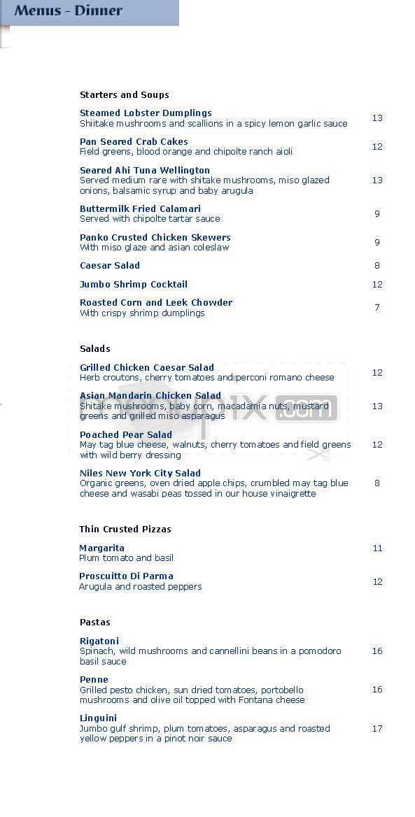 Niles - New York, NY menu_pic