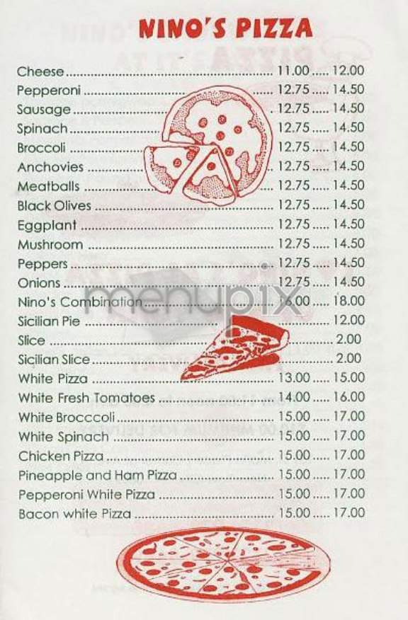 Nino's Pizza Of NY - New York, NY menu_pic