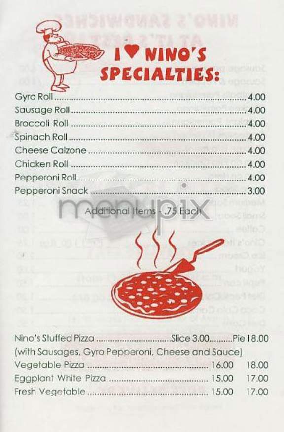 Nino's Pizza Of NY - New York, NY menu_pic