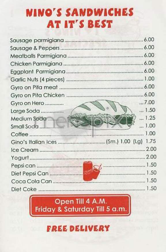 Nino's Pizza Of NY - New York, NY menu_pic