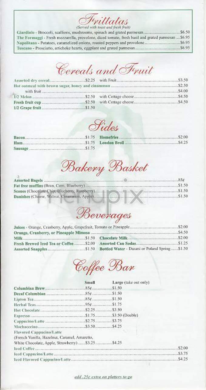Nino's Trattoria - New York, NY menu_pic