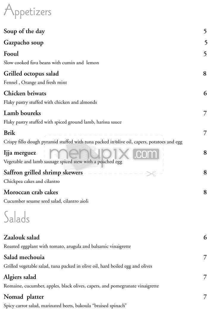 Nomad - New York, NY menu_pic