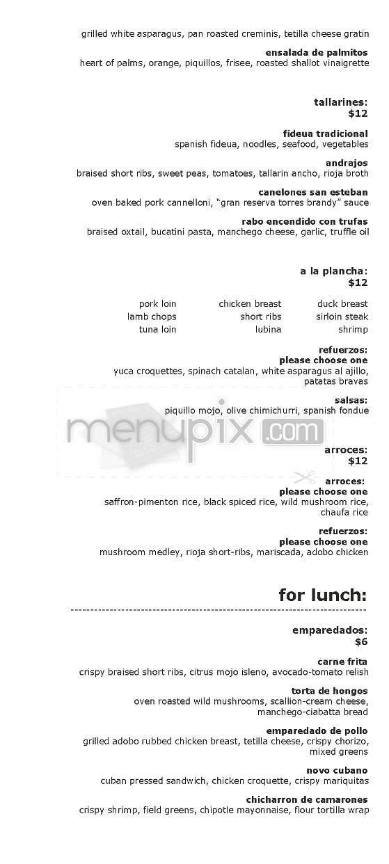 Novo - New York, NY menu_pic