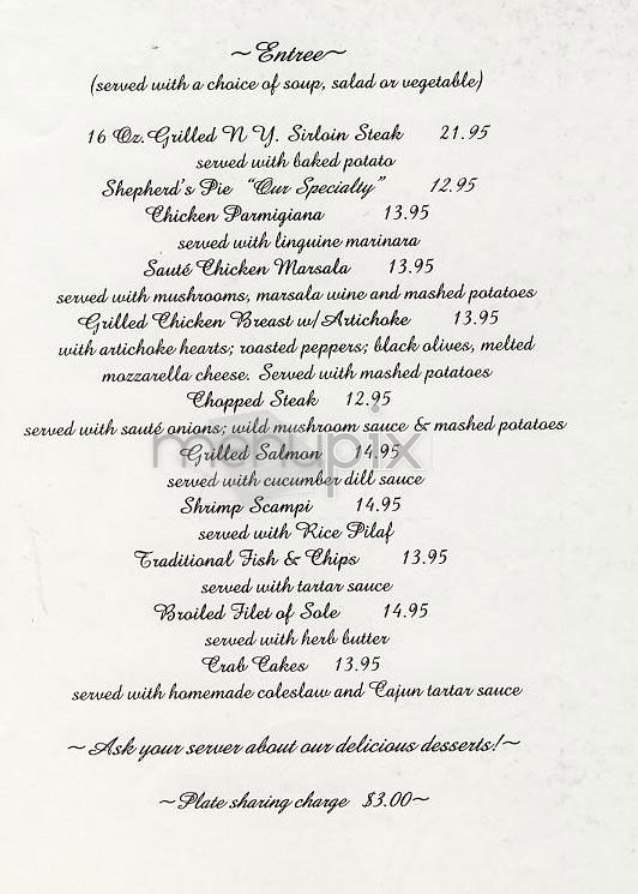 O'Reilly's Pub - New York, NY menu_pic