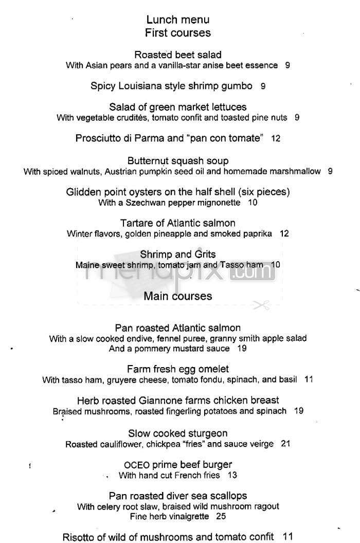 Oceo - New York, NY menu_pic