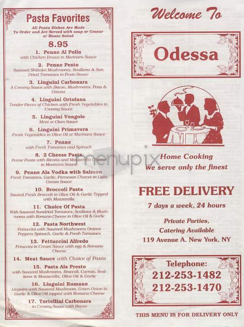Odessa - New York, NY menu_pic
