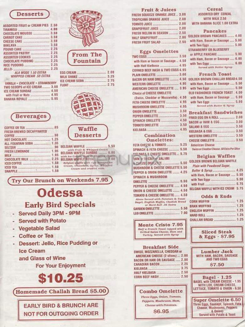 Odessa - New York, NY menu_pic
