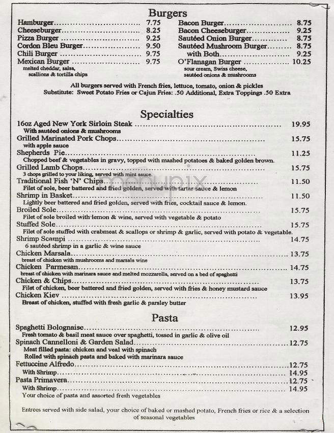 O'Flanagan's - New York, NY menu_pic