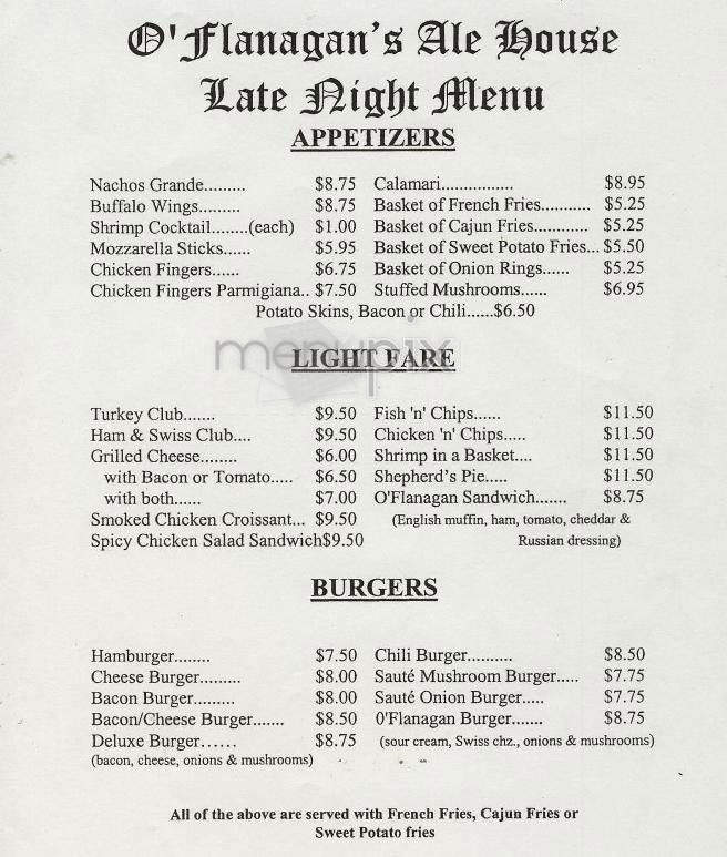 O'Flanagan's - New York, NY menu_pic