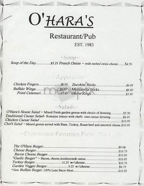 O'Hara's - New York, NY menu_pic