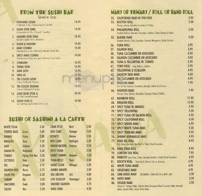 Okinawa - New York, NY menu_pic