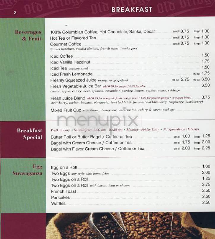 Old Bridge Gourmet Deli - New York, NY menu_pic