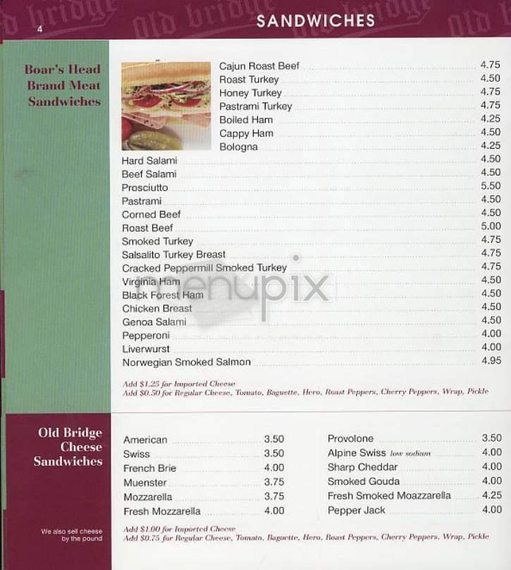 Old Bridge Gourmet Deli - New York, NY menu_pic
