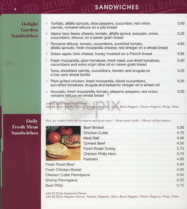 Old Bridge Gourmet Deli - New York, NY menu_pic