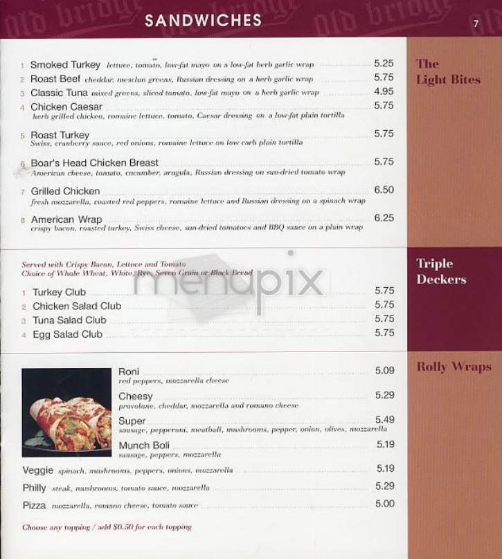 Old Bridge Gourmet Deli - New York, NY menu_pic