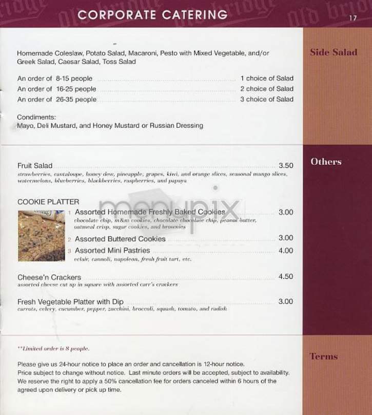 Old Bridge Gourmet Deli - New York, NY menu_pic