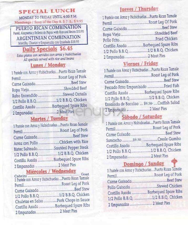 Old San Juan - New York, NY menu_pic