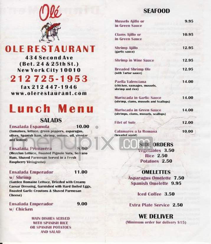 Ole - New York, NY menu_pic