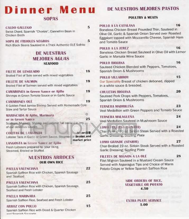 Ole - New York, NY menu_pic
