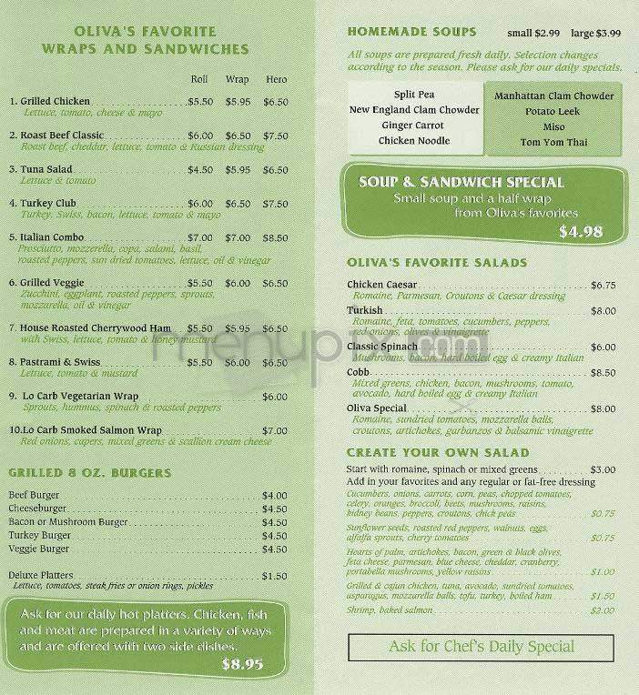 Oliva Gourmet - New York, NY menu_pic