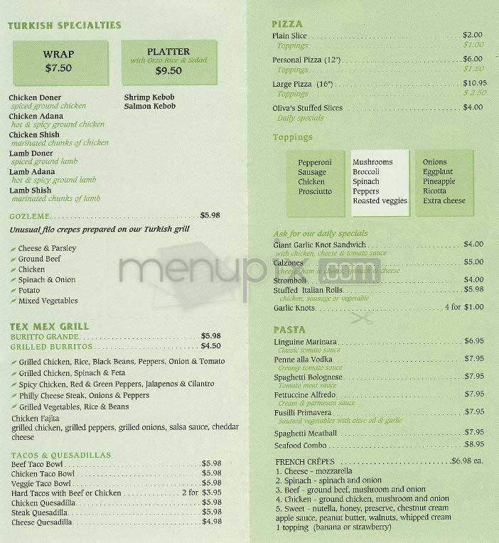 Oliva Gourmet - New York, NY menu_pic