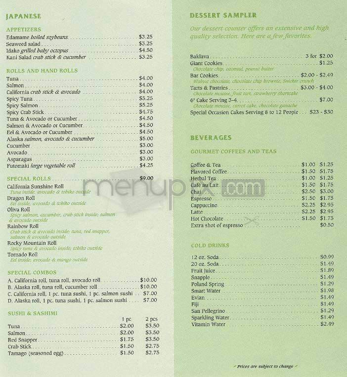 Oliva Gourmet - New York, NY menu_pic