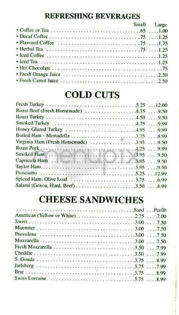 Olive Tree Deli - New York, NY menu_pic