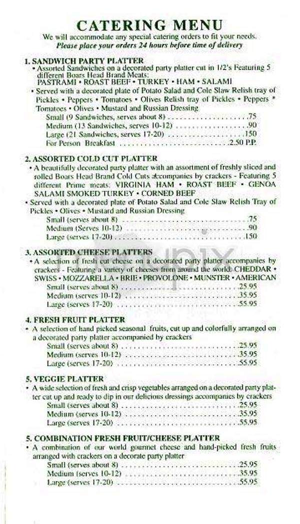 Olive Tree Deli - New York, NY menu_pic